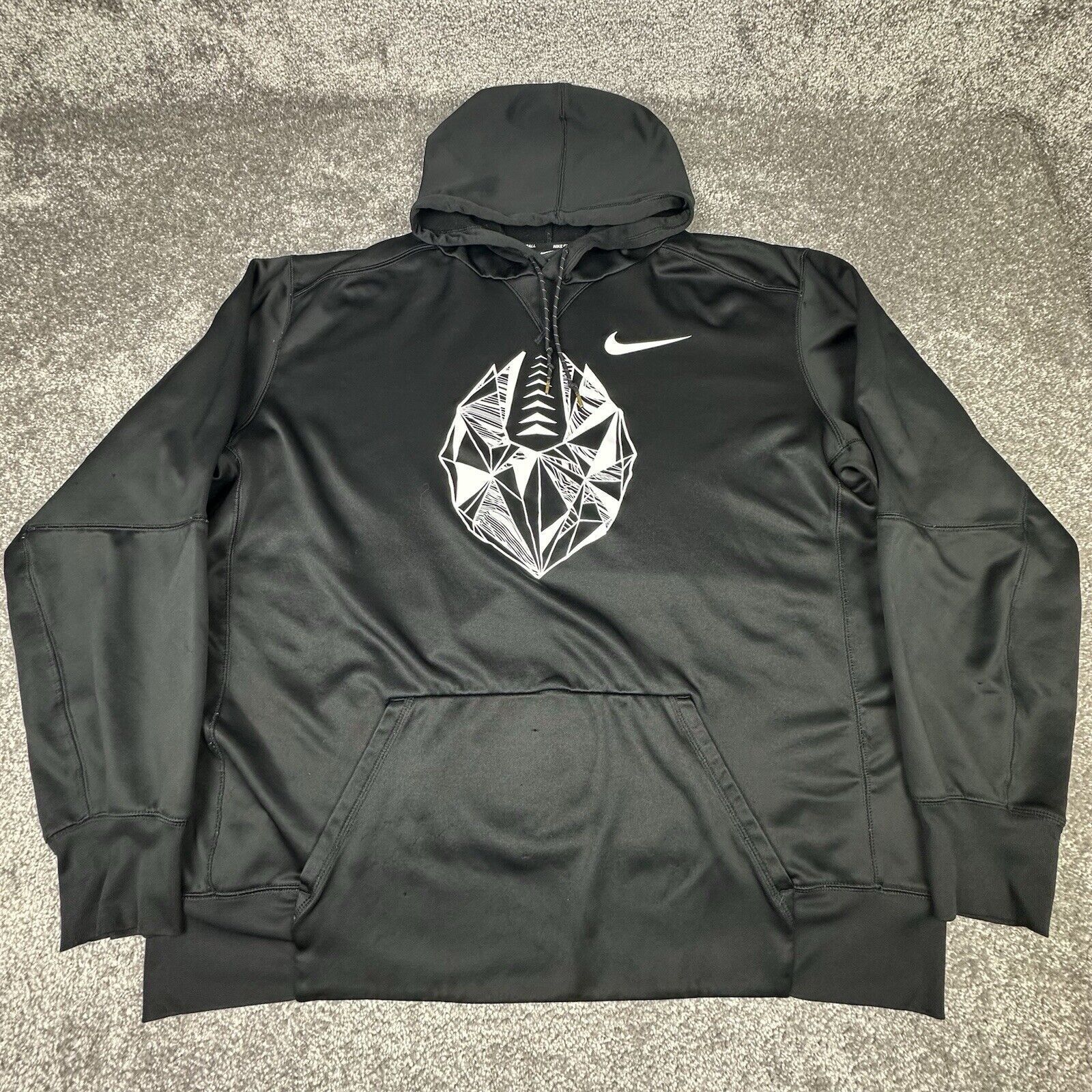 Nike Football Pullover Hoodie Mens Xxlt Black Graphic Print Activewear Sports